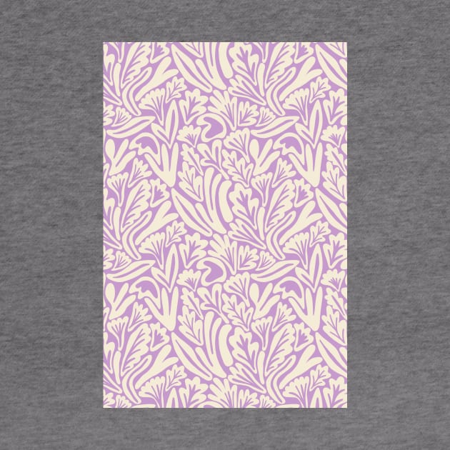 Abstract boho leaf and flower pattern in lavender by Natalisa